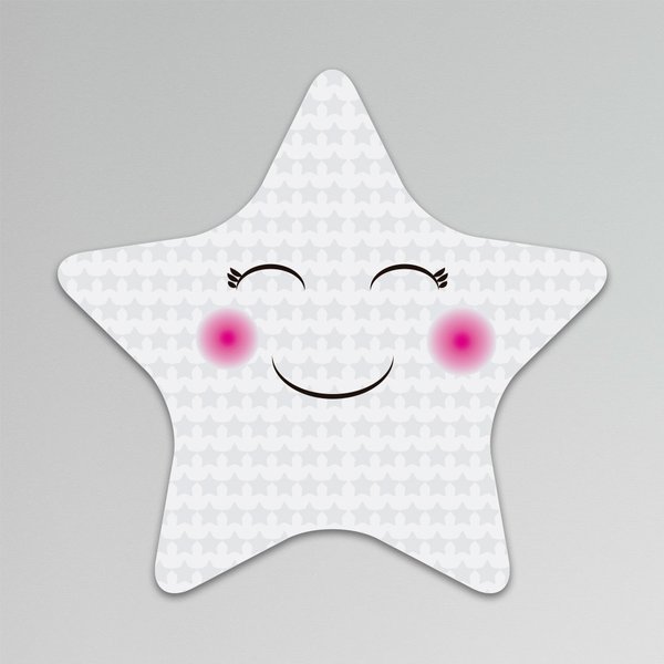 Placa Decorativa Infantil Menina Estrela Recorte 20x20 cm