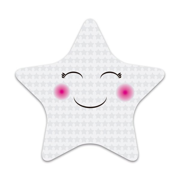 Placa Decorativa Infantil Menina Estrela Recorte 20x20 cm