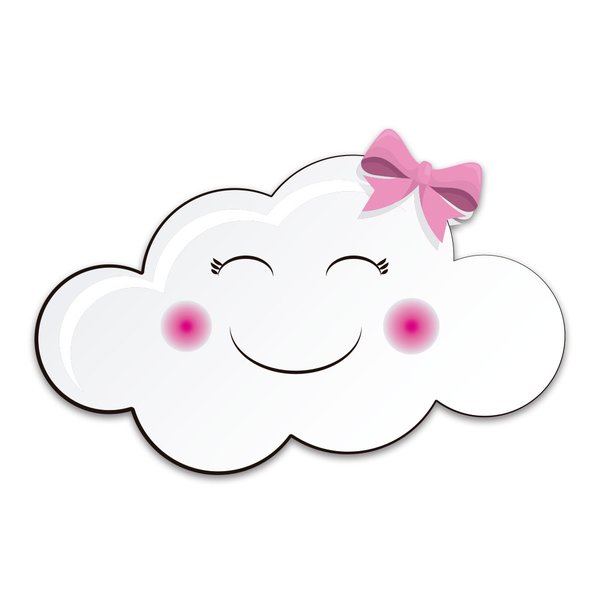 Placa Decorativa Infantil Bebê Menina Nuvem Recorte 30x17 cm