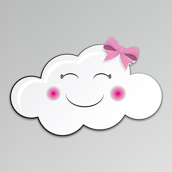 Placa Decorativa Infantil Bebê Menina Nuvem Recorte 30x17 cm