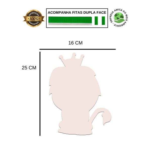 Placa Decorativa Infantil Bebê Leão Baby Recorte 25x16 cm