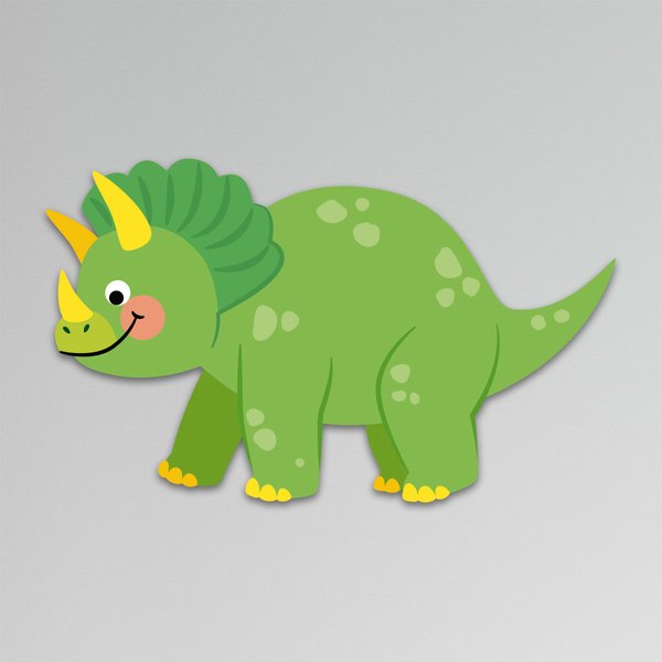 Placa Decorativa Infantil Menino Dinossauro Recorte 30x17 cm