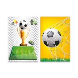 Imagem de Kit 2 Placas Decorativas Infantil Futebol Mdf 20x30 cm