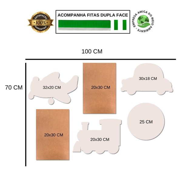 Kit 6 Placas Quadros Decorativos Infantil Menino Sonhe Alto