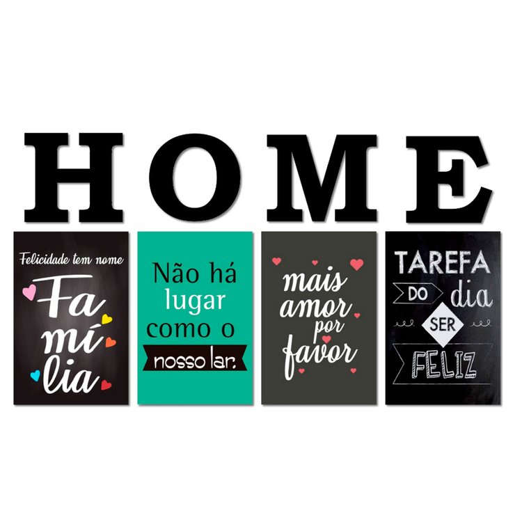 Placas Decorativas Frases de Motivação 20x30 Branca 4un