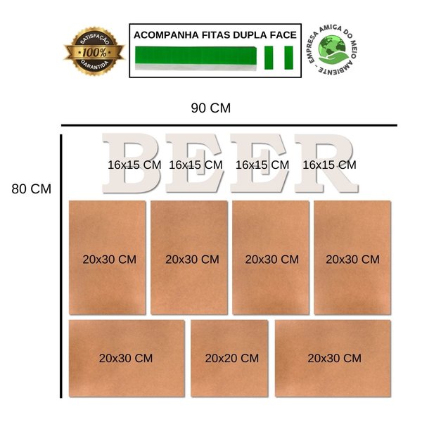 Kit 7 Placas Decorativas Cervejas Bebidas C/ Letras BEER
