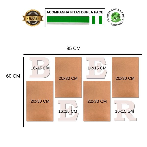 Kit 4 Placas Decorativas Cervejas Churrasco C/ Letras BEER