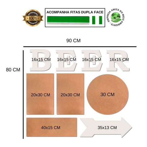 Kit 5 Placas Decorativas Cervejas Bebida Duff C/ Letras BEER