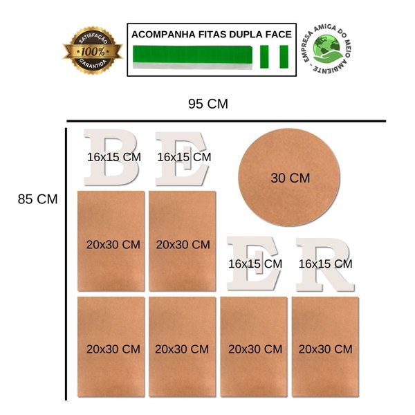 Kit 7 Placas Decorativas Cervejas Bebidas C/ Letras BEER