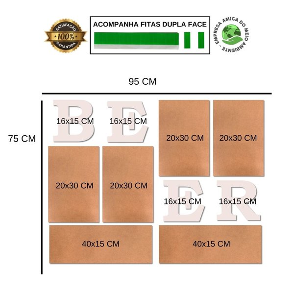 Kit 6 Placas Decorativas Cervejas Bebidas C/ Letras BEER