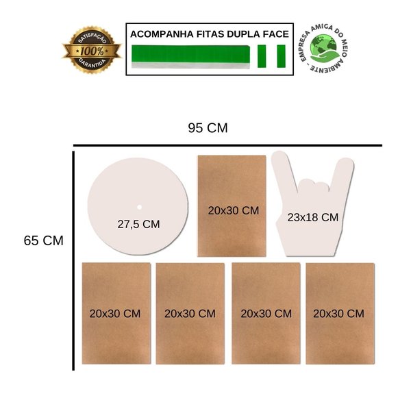 Kit 7 Placas Decorativas Música Rock Cerveja