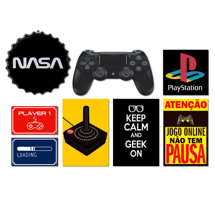 Placa Decorativa Quadro Atenção: Jogo Online Não Tem Pausa