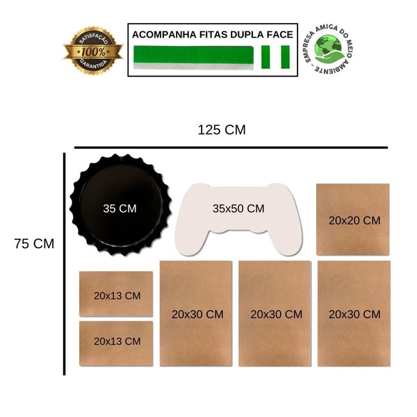 Kit 8 Placas Decorativas Geek Nerd Game Jogos