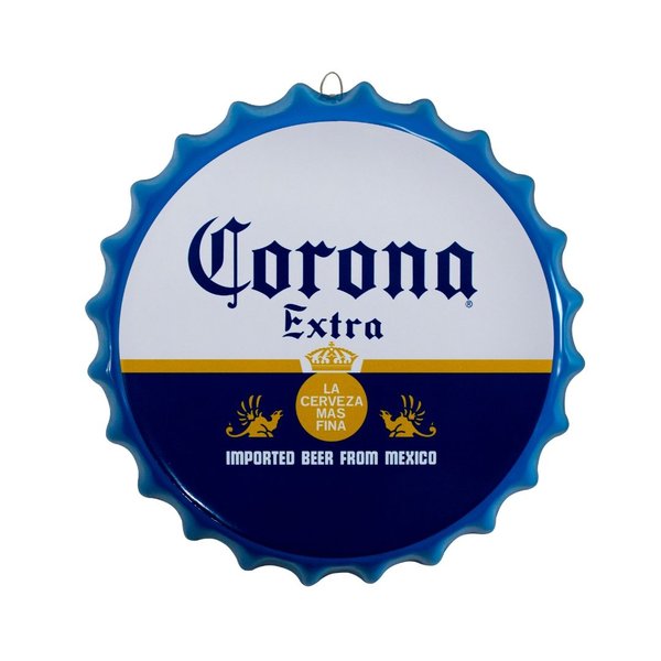 Placa Tampa de Garrafa Decorativa 35 cm Corona