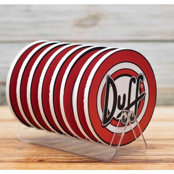 Kit 8 Bolachas Porta Copos Duff Em Plástico Com Suporte