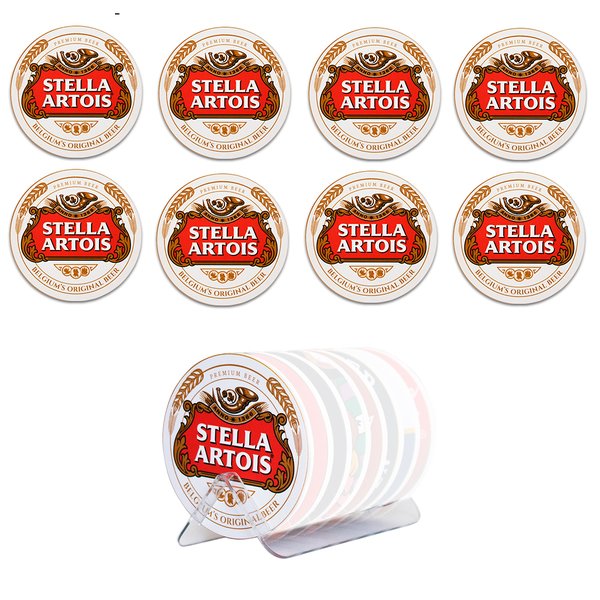 Kit 8 Bolachas Porta Copos Stella Em Plástico Com Suporte