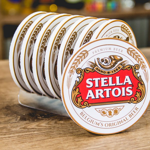 Kit 8 Bolachas Porta Copos Stella Em Plástico Com Suporte