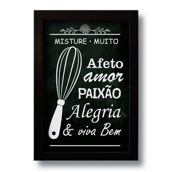 Quadro Decorativo Frase Misture Muito Amor  33x43 cm