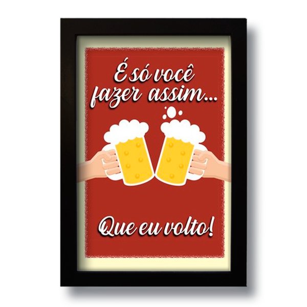 Quadro Decorativo Frase Cerveja Divertida  33x43 cm