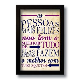 Imagem de Quadro Decorativo Frase Motivacional As Pessoas 33x43 cm