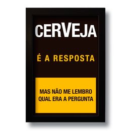 Imagem de Quadro Decorativo Frase Cerveja é a Resposta  33x43 cm