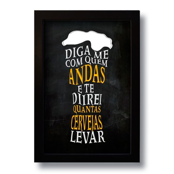 Quadro Decorativo Frase Cerveja  33x43 cm