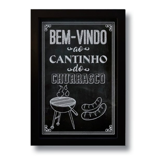 Quadro Decorativo Frase Cantinho do Churrasco  33x43 cm