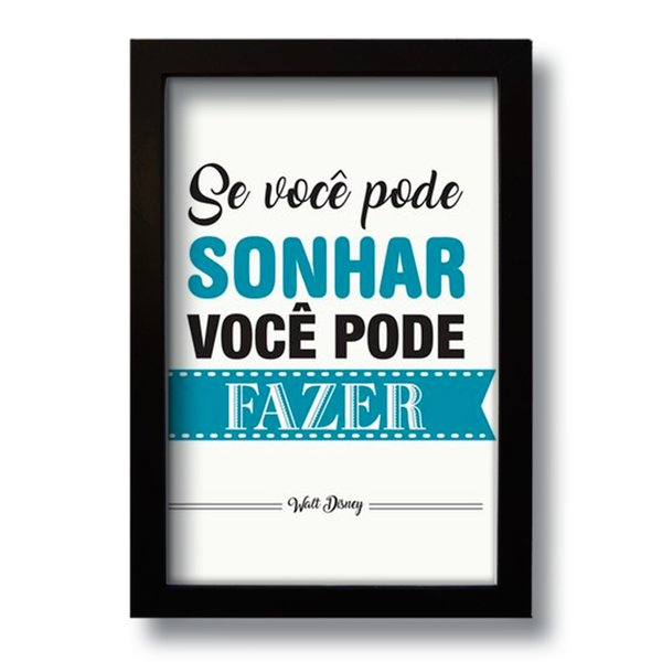 Quadro Decorativo Frase Motivacional Sonhar  33x43 cm