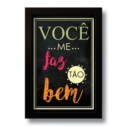 Imagem de Quadro Decorativo Frase Faz Bem Para Sala Quarto  33x43 cm