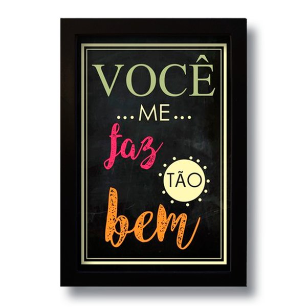Quadro Decorativo Frase Faz Bem Para Sala Quarto  33x43 cm