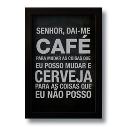 Imagem de Quadro Decorativo Frase Café e Cerveja  33x43 cm