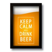 Quadro Decorativo Frase Drink and Beer  33x43 cm