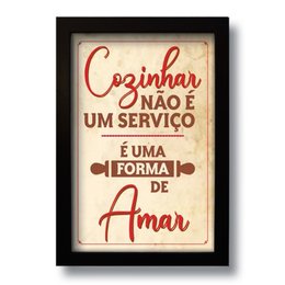 Imagem de Quadro Decorativo Frase Cozinhar Uma Forma de Amar  33x43 cm