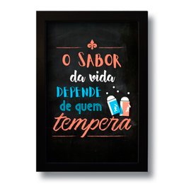 Imagem de Quadro Decorativo Frase O Sabor da Vida  33x43 cm