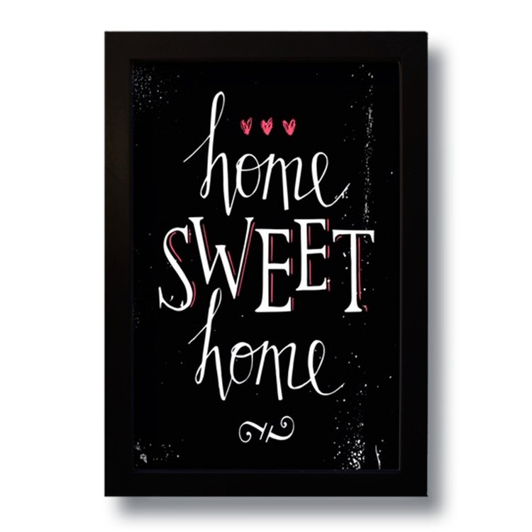 Quadro Decorativo Frase Home Sweet Home  33x43 cm