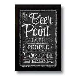 Imagem de Quadro Decorativo Frase Bebidas Beer Point Vintage  33x43 cm