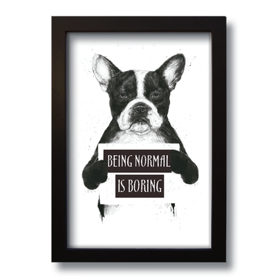 Quadro Decorativo Frase Being Normal Is Boring  33x43 cm