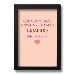 Imagem de Quadro Decorativo Frase Motivacional Com Amor  33x43 cm