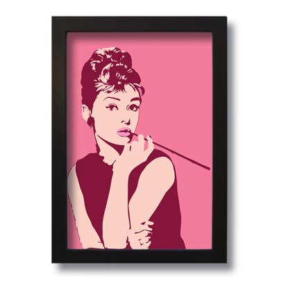 Quadro Decorativo Audrey Hepburn  33x43 cm