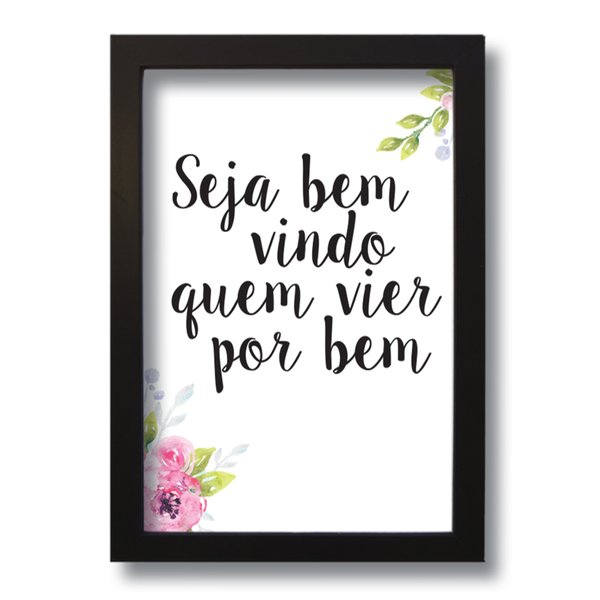 Quadro Decorativo Frase Seja Bem Vindo  33x43 cm