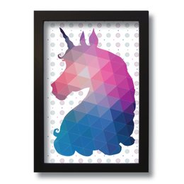Imagem de Quadro Decorativo Unicórnio Color  33x43 cm