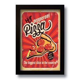 Imagem de Quadro Decorativo Pizza Vintage  33x43 cm
