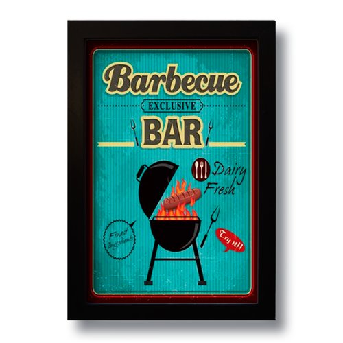 Quadro Decorativo Barbecue Churrasco Vintage  33x43 cm