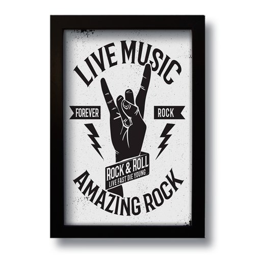Quadro Decorativo Música Rock  33x43 cm