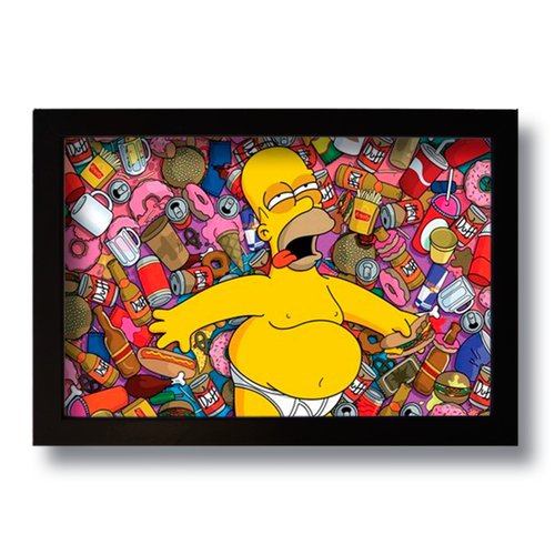 Quadro Decorativo Homer Simpson Beer  33x43 cm
