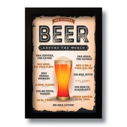 Imagem de Quadro Decorativo Cerveja Beer Around The World  33x43 cm