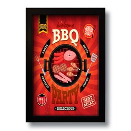 Imagem de Quadro Decorativo BBQ Churrasco Vintage  33x43 cm