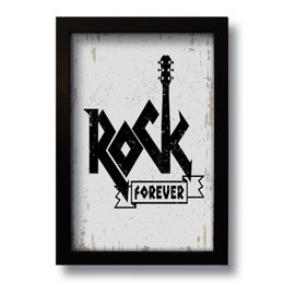 Imagem de Quadro Decorativo Música Rock Forever  33x43 cm