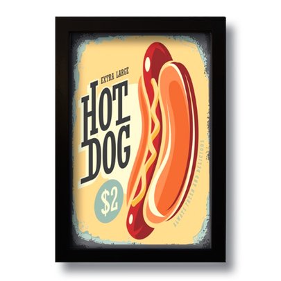 Quadro Decorativo Hot Dog Vintage Cozinha  33x43 cm