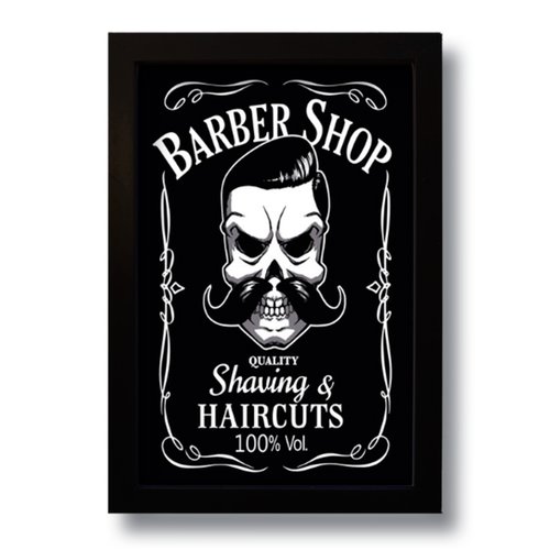 Quadro Decorativo Barbearia Barber Shop Vintage  33x43 cm
